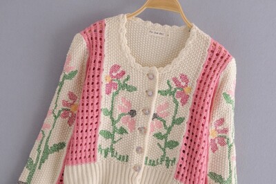 ❤︎ いいな ❤︎vintage flower knit cardigan❤︎ ❤︎ いいな様専用 ❤︎vintage flower knit cardigan