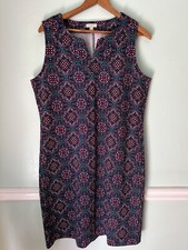 TALBOTS Woman M Dress Sheath Knee Length Paisley Sleeveless