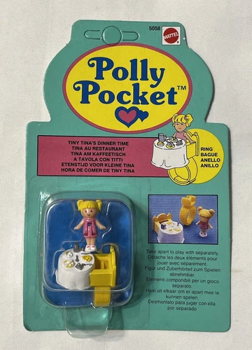 Vintage Bluebird Polly Pocket Ring Tiny Tina’s Dinner Time Unopened 1992
