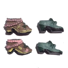 Dollhouse Miniature Shoes 2 Pairs Baroque Rococo Edwardian French Royal Court