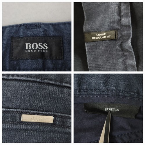 Hugo Boss Maine Jeans Mens 37x31 Blue Regular Fit Stretch Straight Mid Rise - Picture 6 of 14