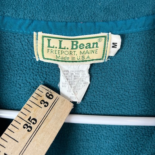 VIntage LL Bean Sweater Mens Medium Blue 1/4 Zip Long Sleeve Fleece Outdoors - Picture 9 of 13