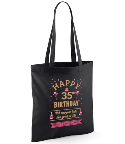 35th Birthday Gift Bag Age 35 Gift Idea Foldable Happy Birthday Present Keepsake - Picture 9 of 18