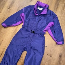 Columbia Ski Suit Snowsuit One Piece Snow Bib retro Apres vtg 90s Womens Large