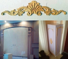B-Style Unpainted Wood Carved Corner Onlay Applique Furniture Home Decor