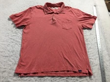 Normal Brand Polo Shirt Mens 2XL Orange Short Sleeve 1/4 Button Collared Pocket
