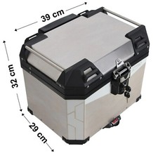 BAULE MOTO 37L GRIGIO ALLUMINIO TOP CASE UNIVERSALE