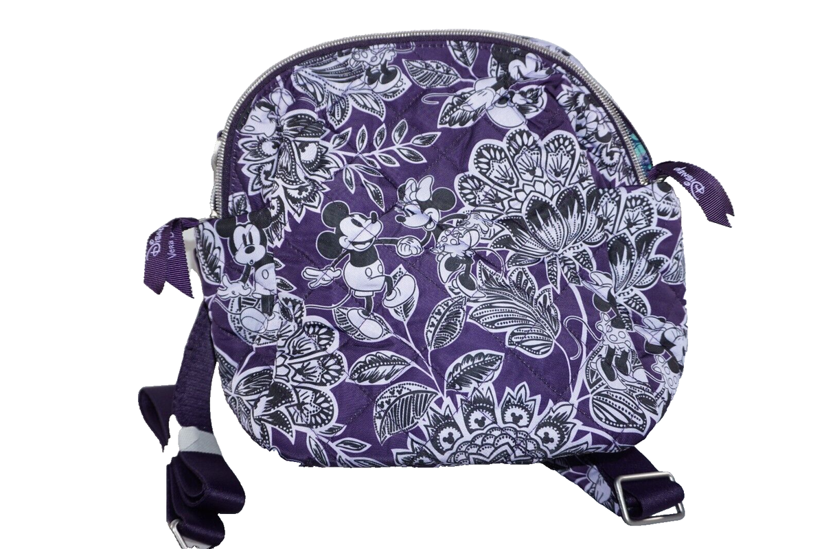 Disney’s Vera Bradley Flirty Floral Convertible Backpack in Performance Twill Vera Bradley Convertible Small Backpack Mickey & Minnie main image 4