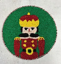 Robert Stanley Nutcracker Beaded Trivet Christmas Holiday Home Table Decor 8"