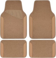 CAR PASS Beige Leather  Waterproof Car Carpet Floor Mats, Universal Car Mats Fi