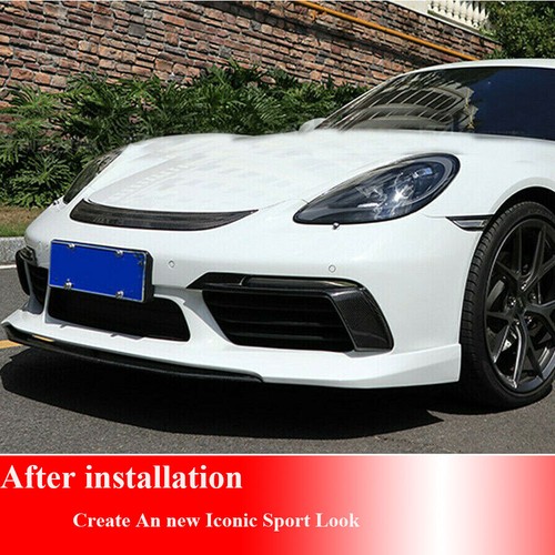 REAL CARBON Front Fog Air Vent Fins Cover For Porsche 718 Boxster Cayman 2016-19 - Bild 8 von 13