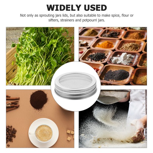 Tapa de germinación de malla de acero inoxidable 4 tapas de tarro de albañil para cultivar brócoli de frijoles - Imagen 8 de 12