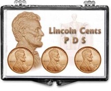 Edgar Marcus Snaplock Display Gift 3 Coin Holder For US Lincoln PDS Set New