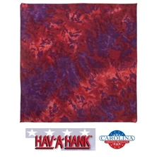 Hav-A-Hank RED & PURPLE TIE DYE Batik BANDANA COTTON Head Neck Wrap Band Scarf