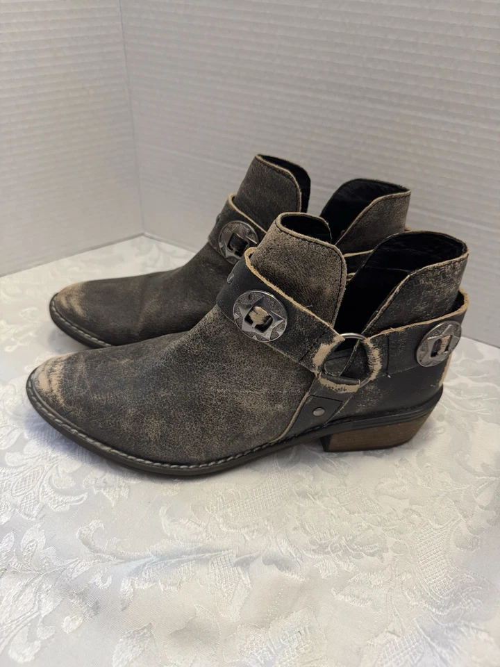 Chinese Laundry 9.5 Austin Western Ankle Motto Booties Distressed Rock N Roll - Image 4 of 4