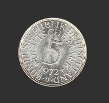 Silberadler 1972 M&uuml;nchen BR Deutschland vz-st Silberm&uuml;nze M&uuml;nztasche 5.-DM Kurs