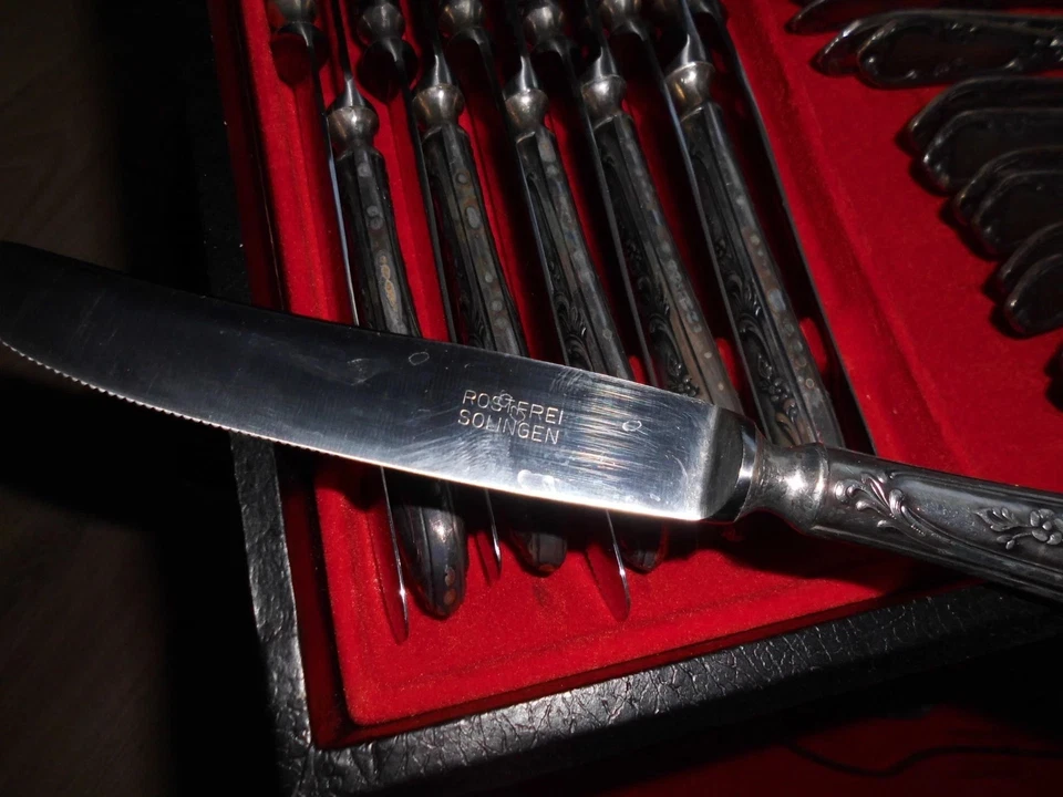 menagere ALPACA 100 - service couverts de 136 pieces metal argent solingen RARE - Photo 4/4
