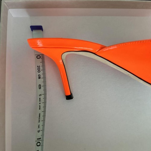 Jimmy Choo RAV65 Neon Orange Color Heel Pumps Mules Sandals Women 39/US9 WithBox - Picture 24 of 24