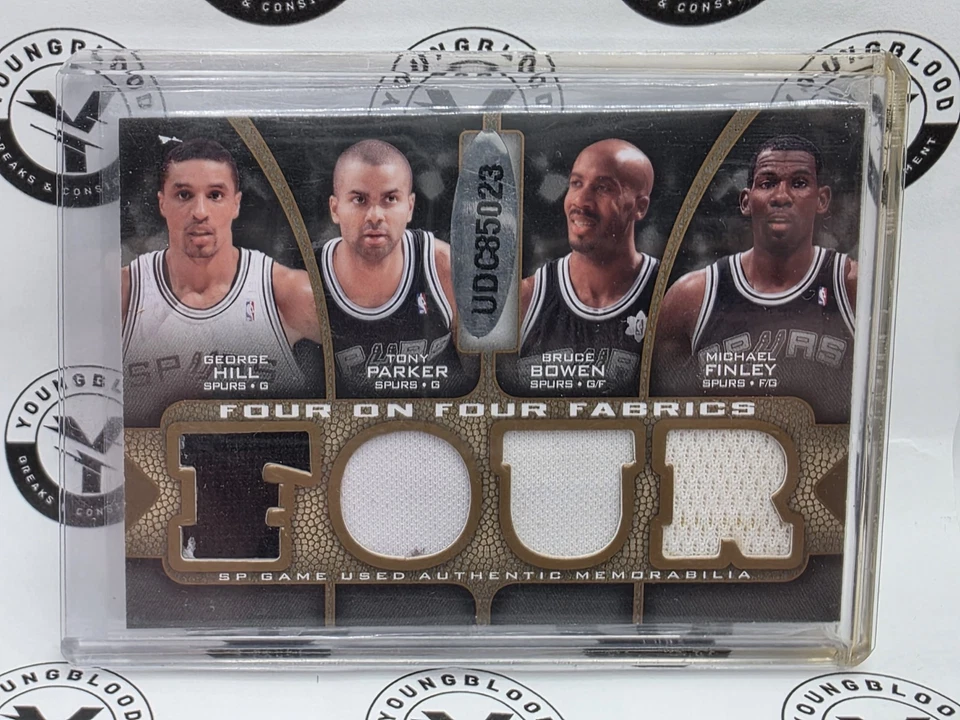 Parches usados en juegos SP 2009-10 4 en 4/65 Spurs-Hornets Parker/Paul certificado de autenticidad Foto 2 de 4