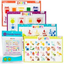 Merka Disposable Placemats for Baby and Toddlers 12" x 20 Pack, Multicolor