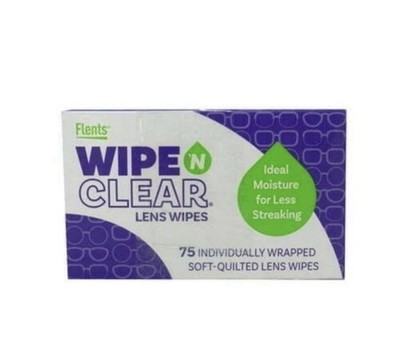 Flents WIPE'N Lens Wipes, Clear, 75 Count, Packaging may vary