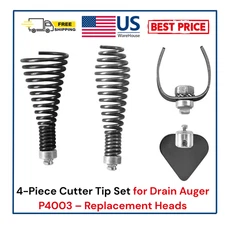 4-Piece Cutter Tip Set for Drain Auger P4003 – Replacement Heads
