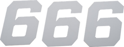 DCOR VISUALS 45-36-6 Race Number Plate 6 White Universal Stick-On