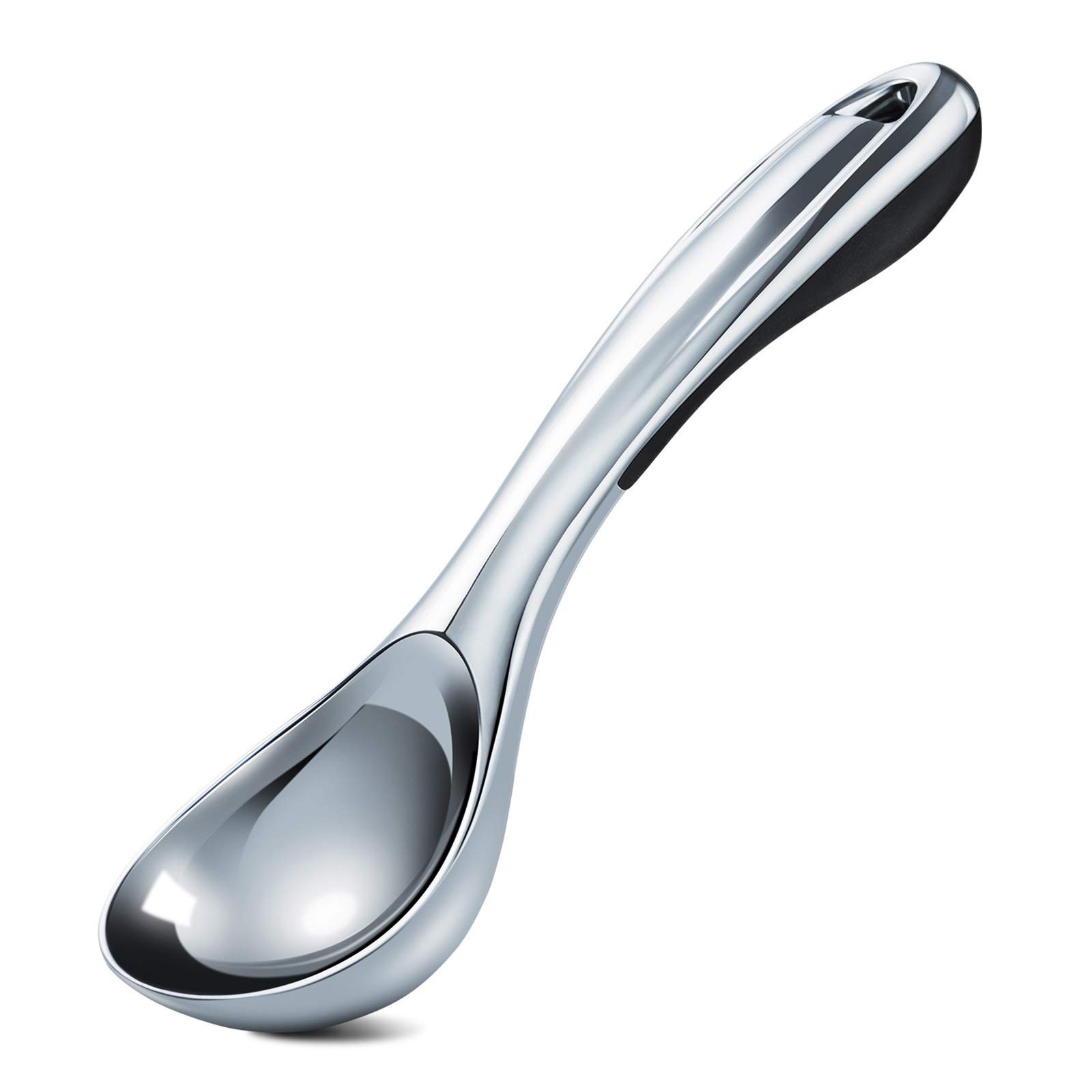 Love-KANKEI Ice Cream Scoop Spoon Disher Durable Zinc Alloy Black