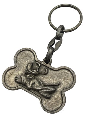 Vintage Disney Pluto 3D Double Sided Keychain Key Ring Dog Tag