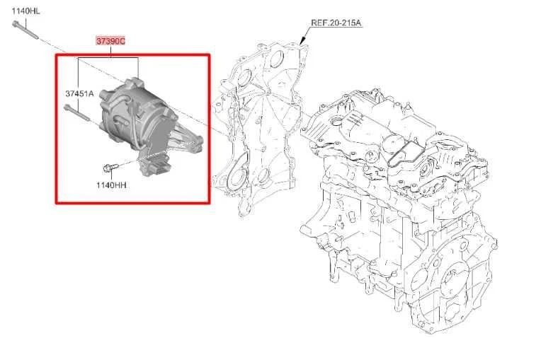 Alternador HSG 2023-2025 Kia Sportage Hybrid EX 1,6 L conjunto generador 37390-2M900 Foto 2 de 4