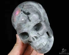 5.1" Labradorite Hand Carved Crystal Skull, Realistic, Crystal Healing