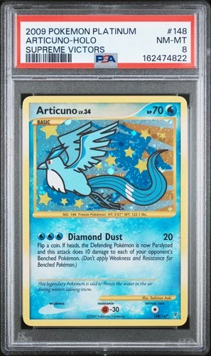 2009 POKEMON PLATINUM SUPREME VICTORS #148 ARTICUNO-HOLO PSA 8