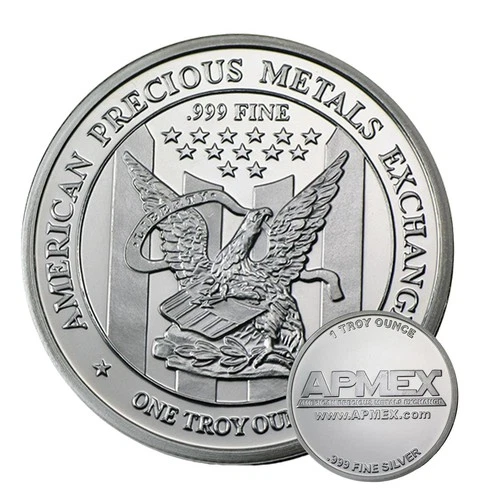 1 Oz Silver APMEX Round - Lot Of 2 Rounds .999 Fine Silver