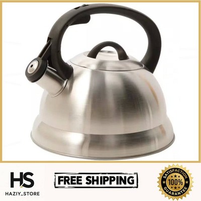 Mr Coffee Tea Kettle Stainless Steel Whistling 1.75 Qt Stovetop Hot Water Pot