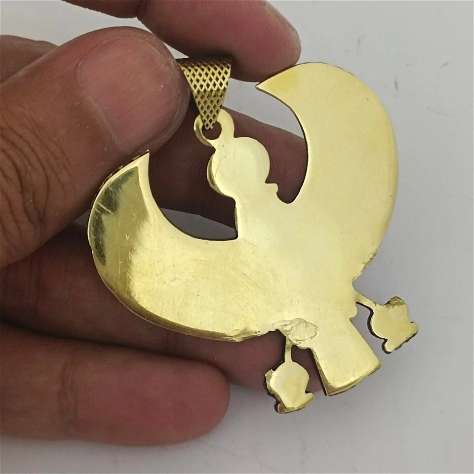 Hecho a mano Faraónico Horus Halcón Colgante Egipcio Cobre Esmalte Joyería única Foto 4 de 4