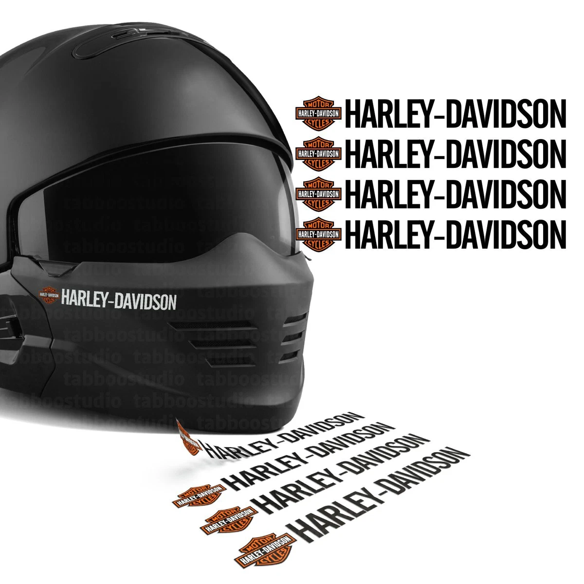 4 Pegatinas casco Harley Davidson Logo moto stickers vinilo aufkleber