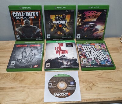 Lot of 7 Xbox One Games Call of Duty Black Ops , Need For Speed, FarCry 4 & more