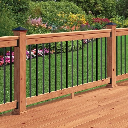 Round Aluminum Balusters | Black 3/4", 35.5" Long, Straight/Level (1200005)