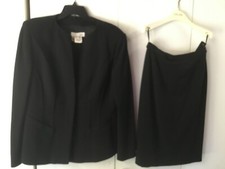 Vintage Womans Escada Margaretha Ley Skirt Suit Black EU Size 40 US10 