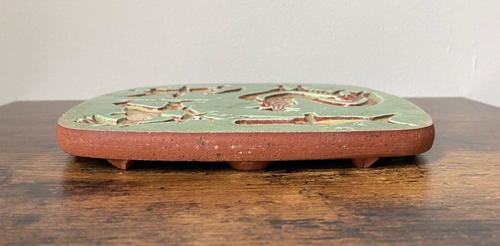 Vintage FRILEY & FISTICK 7" Square Green Early American Weathervanes Tile - GUC - Picture 5 of 7
