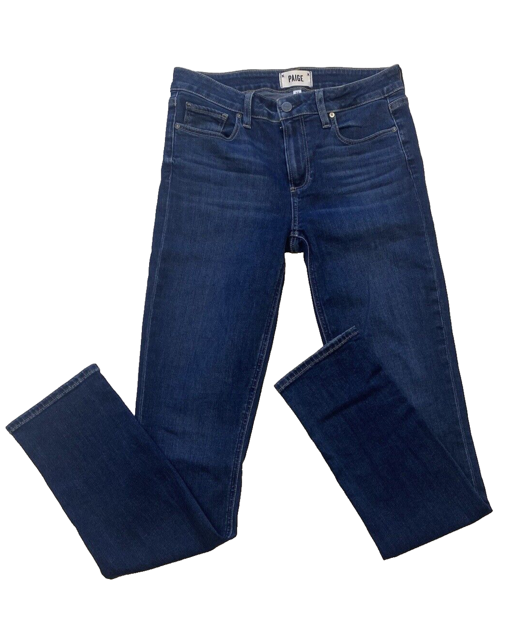 Paige Women's Blue Skyline Skinny Jeans Size 27 Pockets Zip