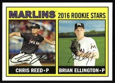 2016 Topps Heritage Marlins Rookie Stars Chris Reed / Brian Ellington #169