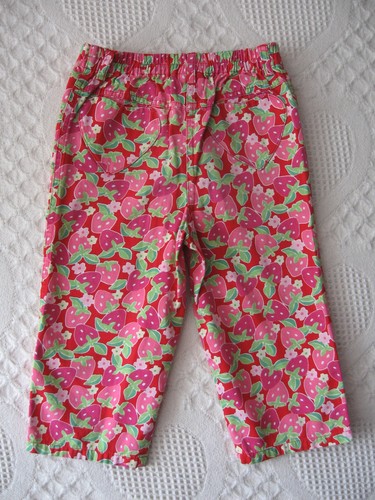 LILLY PULITZER STRAWBERRY PRINT PANTS GIRLS SZ 4 PINK GREEN STRAIGHT LEG COTTON - Picture 6 of 6