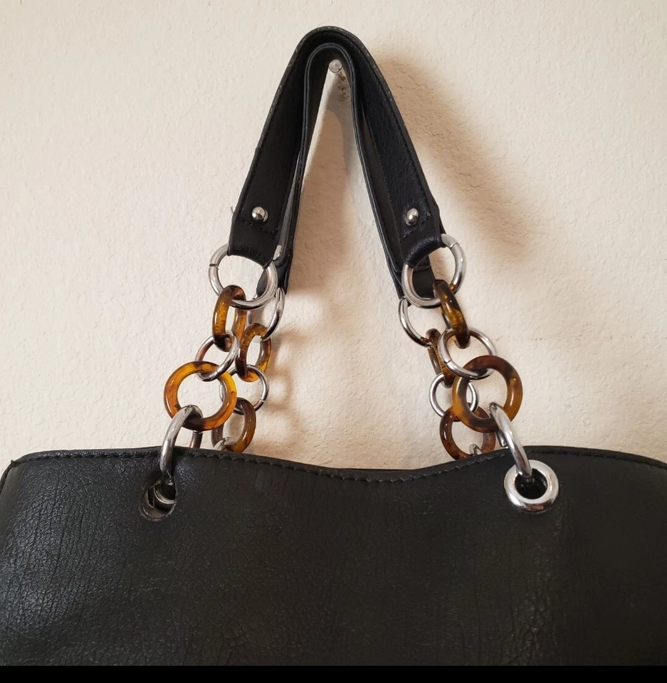 Cartera/bolso/cartera de hombro grande vintage negra para mujer. Amplio con bolsillos Foto 2 de 4