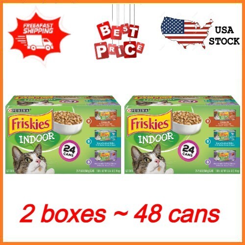 Purina Friskies indoor Wet Cat Food Variety Pack, 5.5 oz Cans (48 Pack
