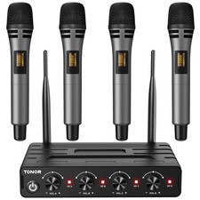 Wireless Microphones System With 4x10 Channels Cordless Handheld Microfono In...