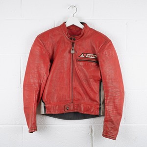 Vintage DAINESE Red Racing Motorcycle Leather Jacket Size ...