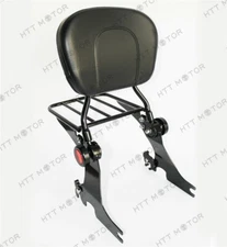 Adjustable Detachable Sissy Bar for 04 - UP Harley Sportster Backrest with Rack