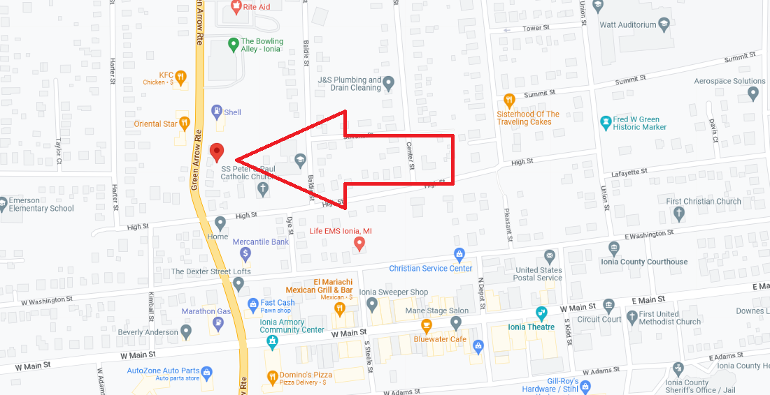 Seller FINANCING Michigan! Downtown Ionia, MI Commercial B1 Vacant