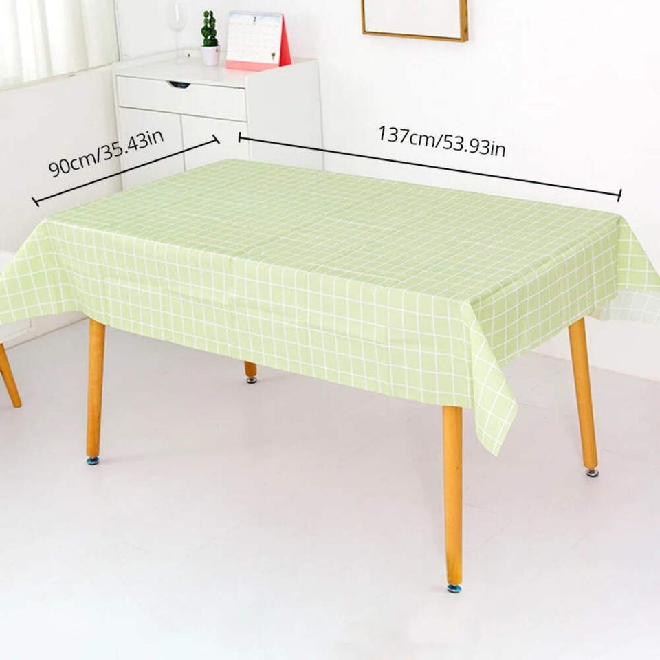 1pc 137X90CM Black And White PEVA Waterproof Oilproof Tablecloth Table